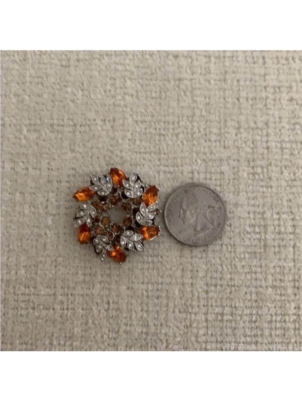 Amber Crystal Leaf Wreath Brooch - Women Jewelry